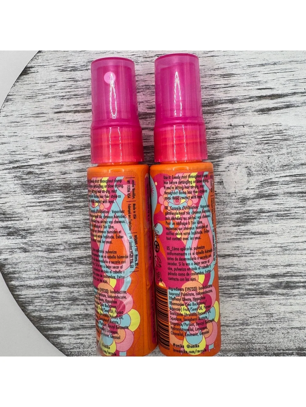 Bundle of 2 Amika The Wizard Detangling Primer Silicone-Free 1 oz/30 ml each NEW